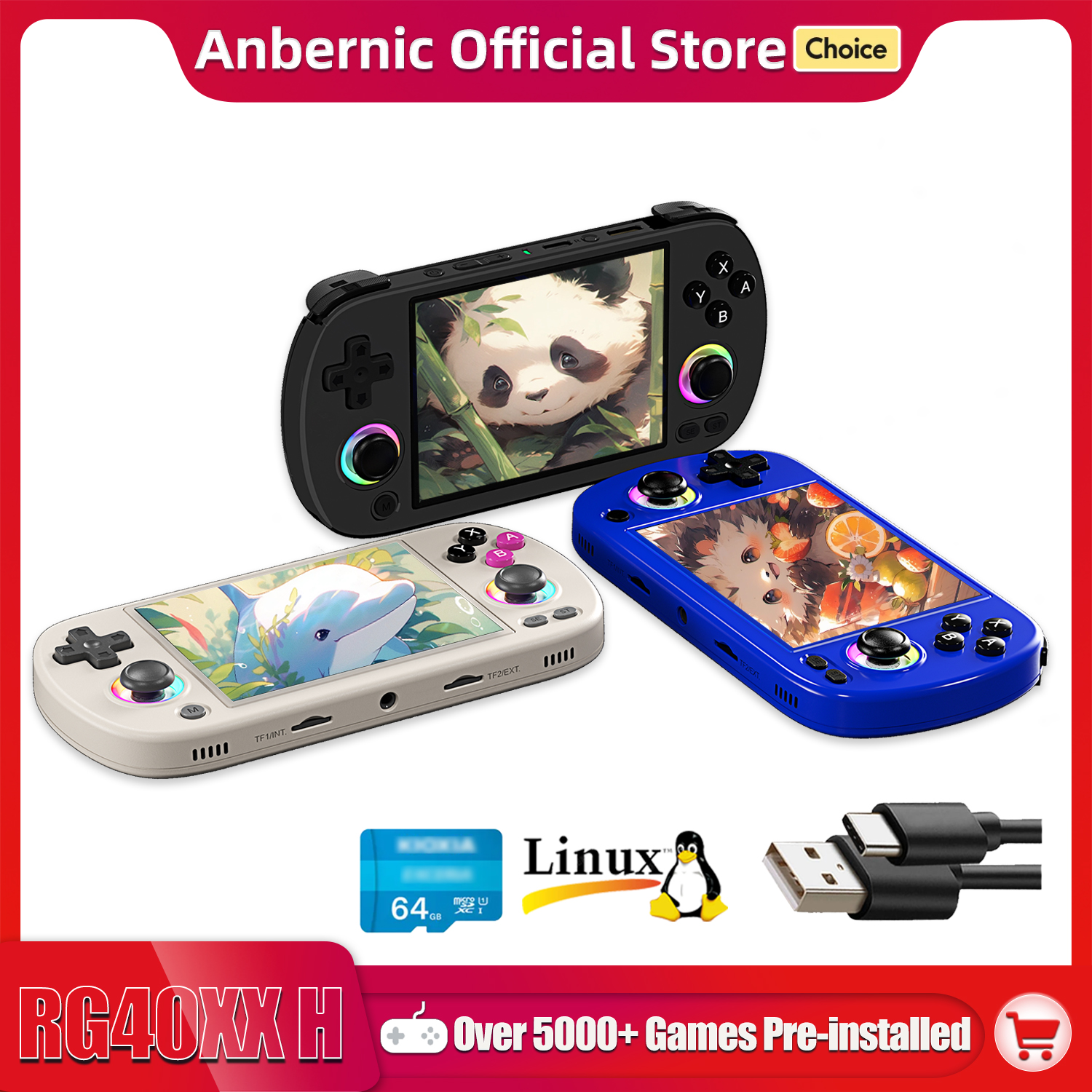 Gaming Console Android - ANBERNIC RG40XX H Handheld Game Console