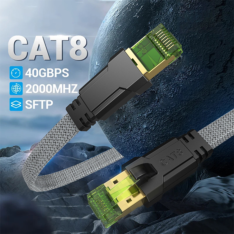 Lan Cable Gaming - CYANMI Cat8 Ethernet Cable STTP 40Gbps