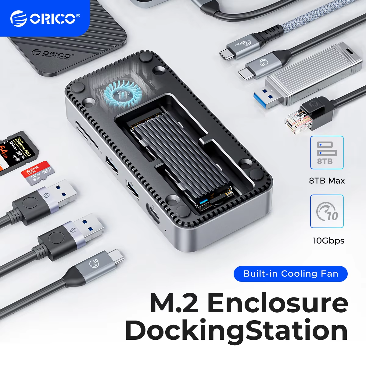 Gaming Console Station - ORICO USB C Display Hub 10Gbps