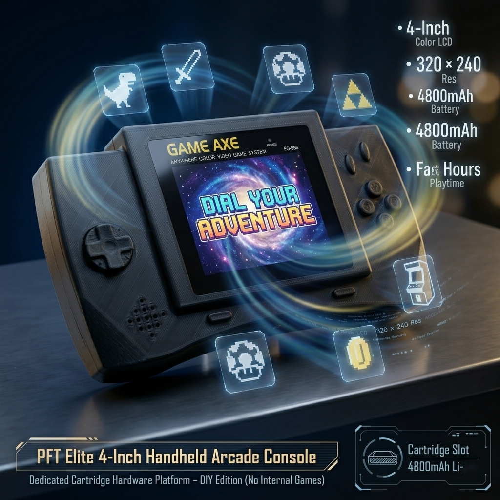 Gaming Console Station - PFT Elite 4-Inch Handheld Arcade Console