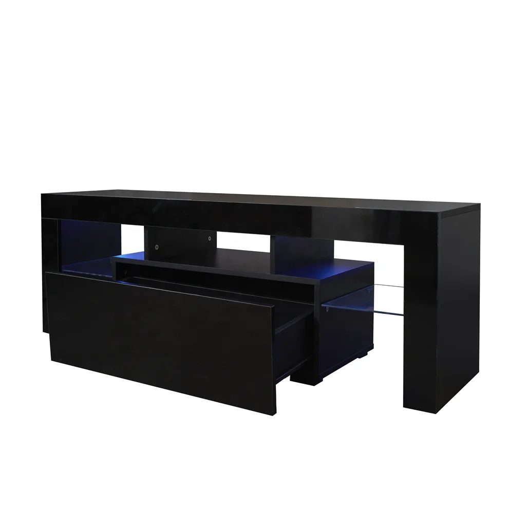 Gaming Console And Tv - #Black TV Stand with LED RGB