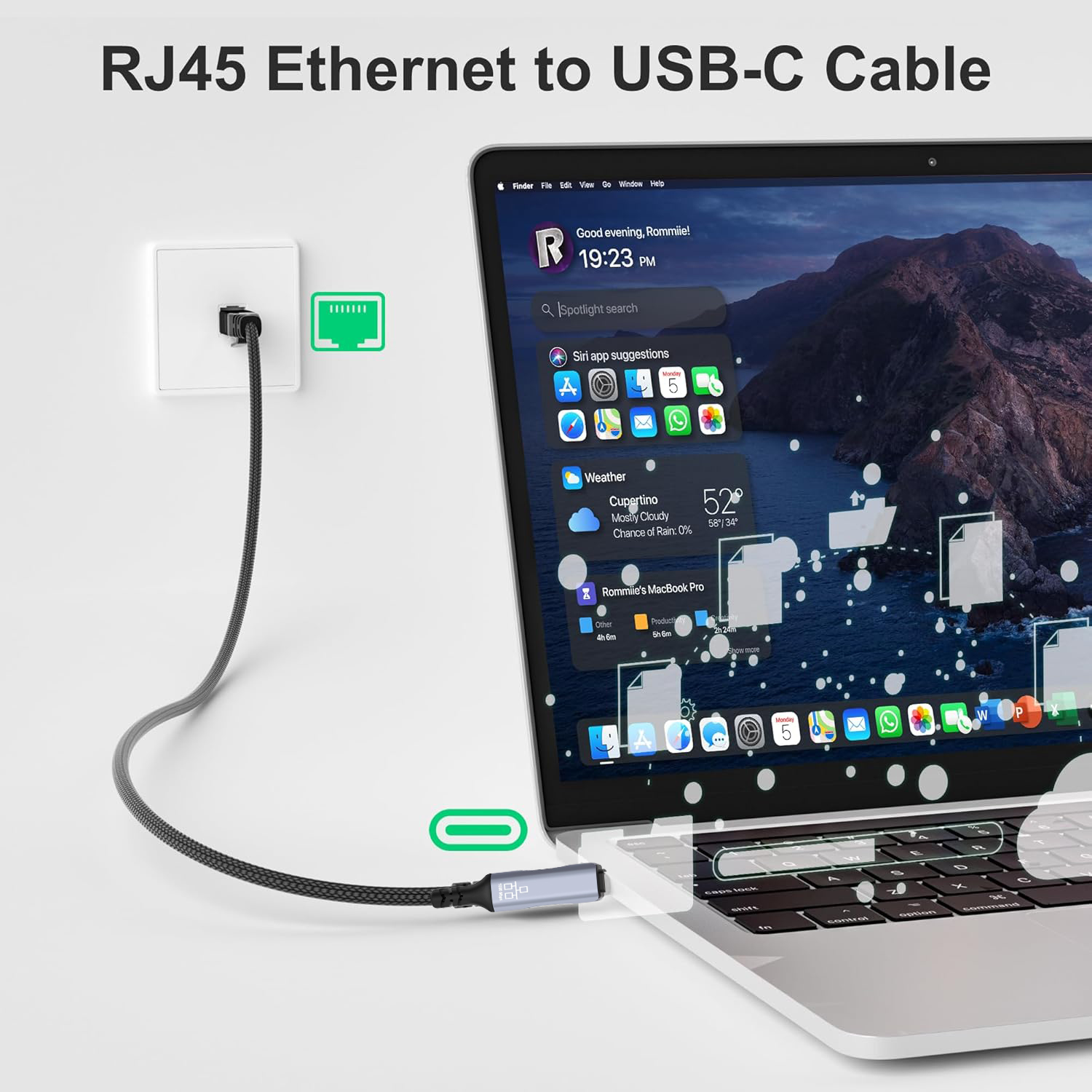 1.8M USB Type-C to RJ45 Ethern - Lan Cable Gaming avis et prix