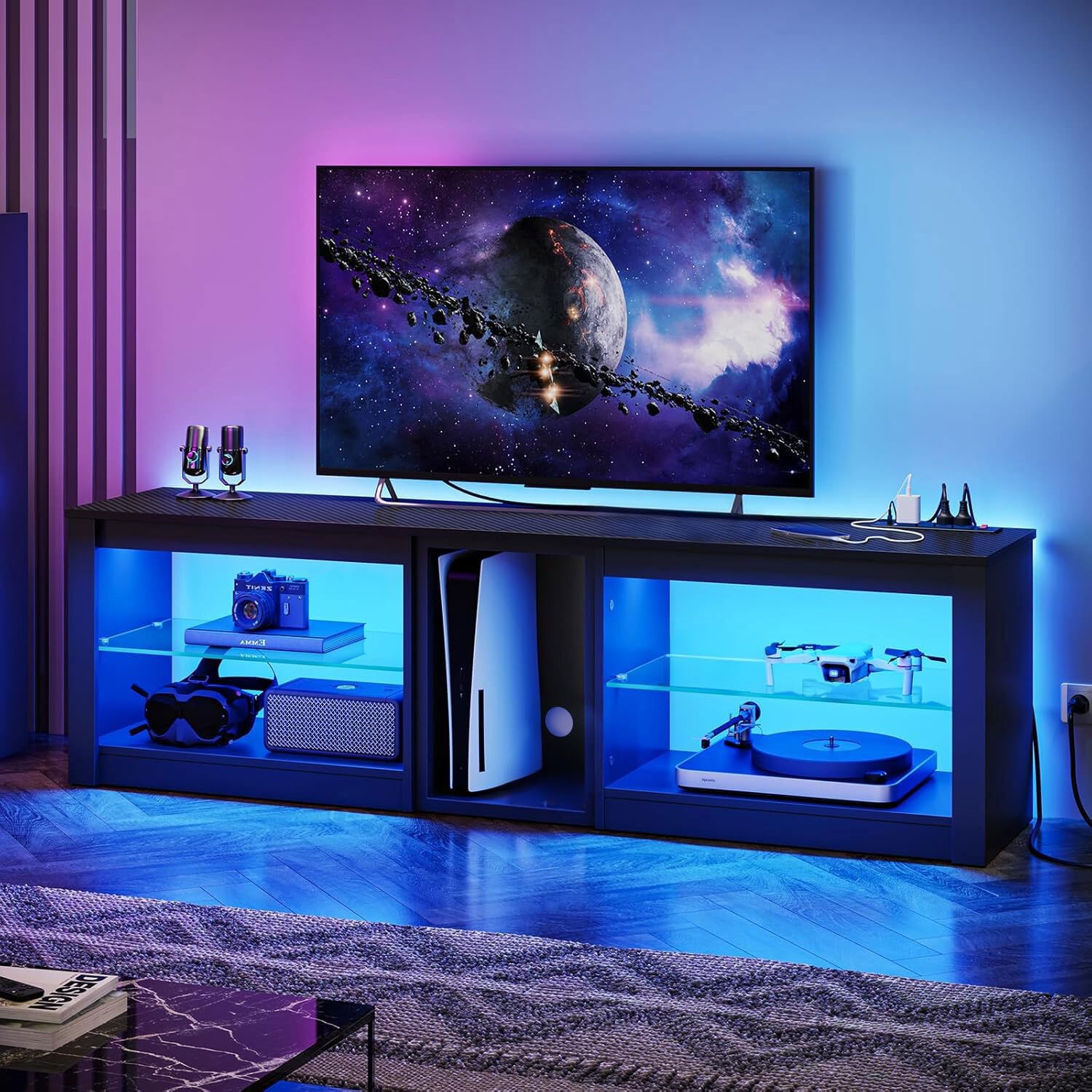 70in LED TV Stand with Power O - Gaming Console And Tv avis et prix