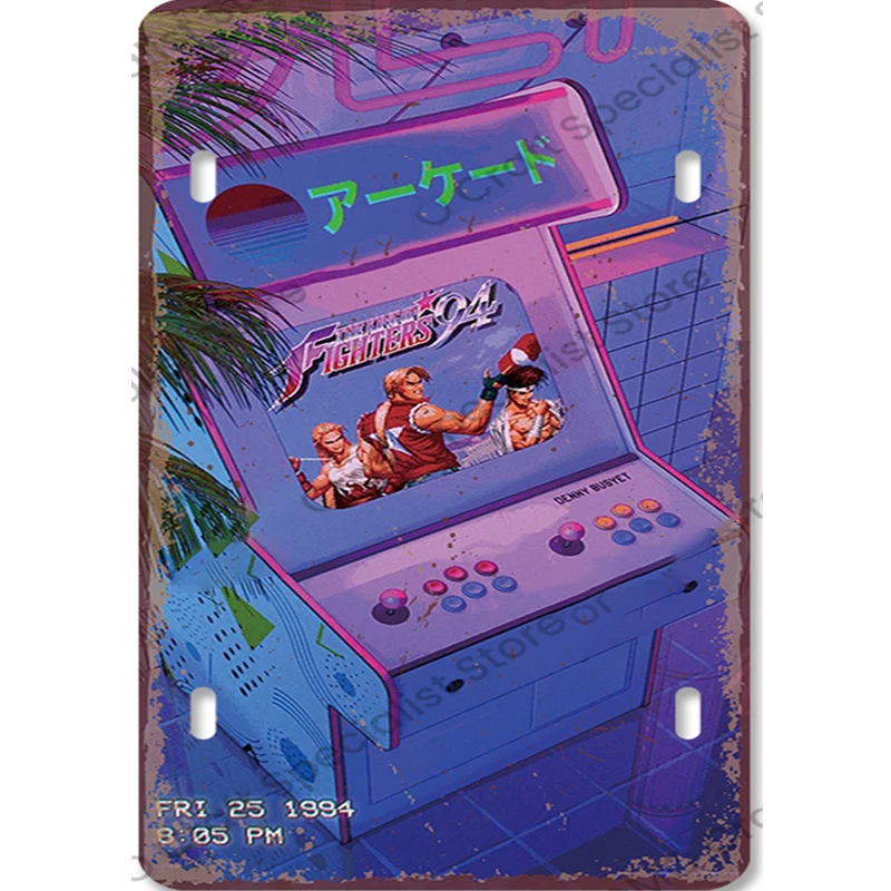 Vintage Gaming Metal Sign Retr - Gaming Console And Tv avis et prix