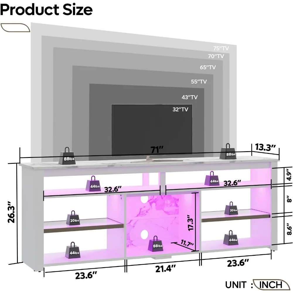 TV Stand for 75 inch TV, Tall  - Gaming Console And Tv avis et prix