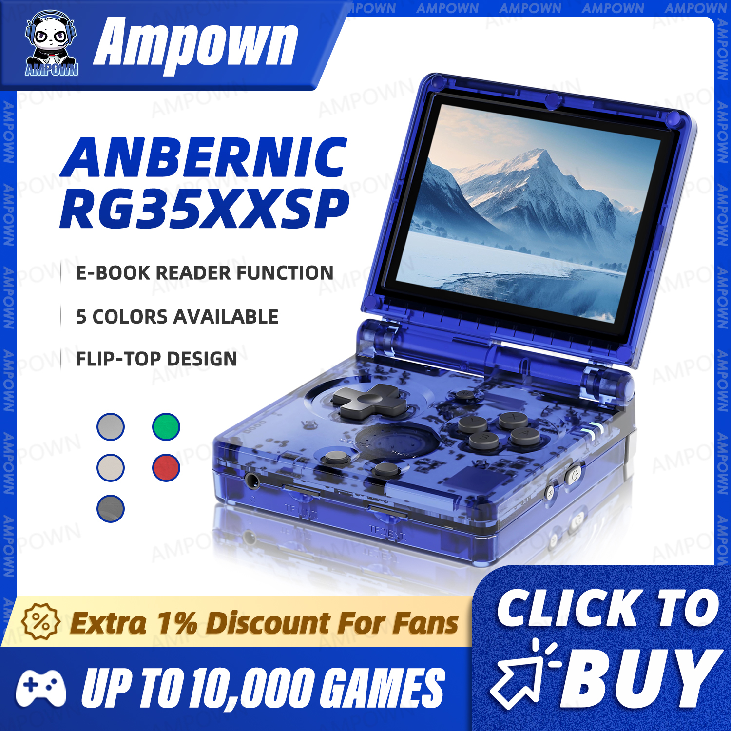ANBERNIC RG35XXSP Flip Game Co - Gaming Console All In One avis et prix