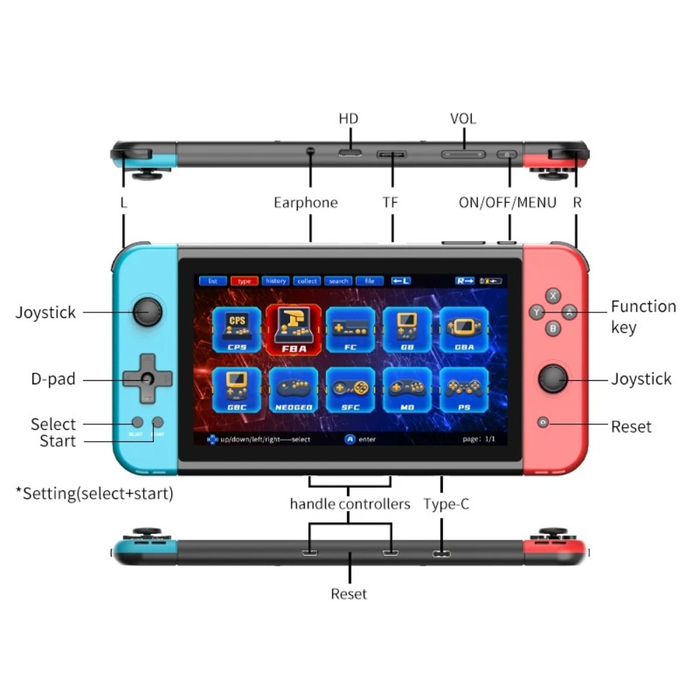 Powkiddy X70 Handheld Game Con - Gaming Console And Tv avis et prix